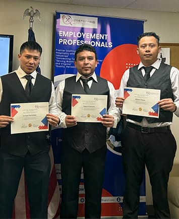 XpresStaffing team members receiving professional certifications